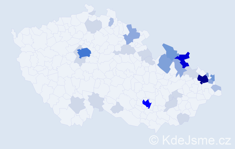 Jméno: 'Kostas', počet výskytů 94 v celé ČR