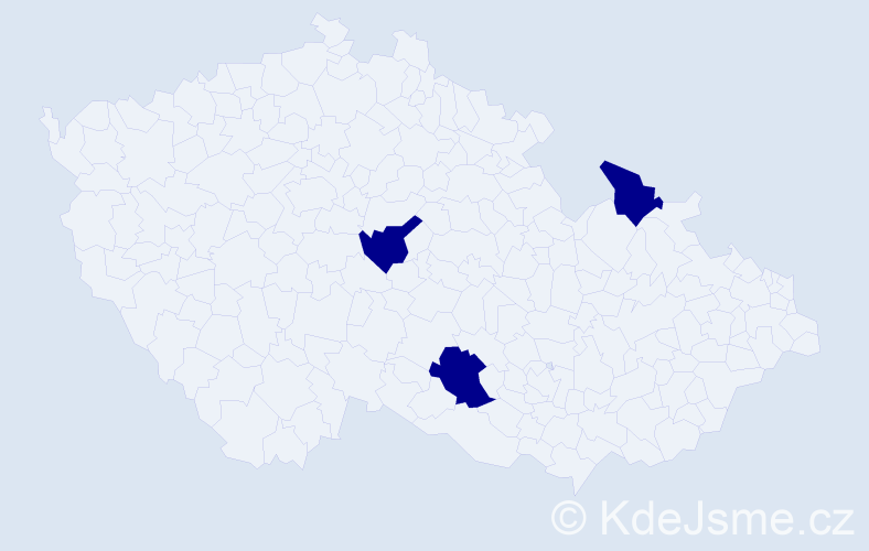 Jméno: 'Elen Marie', počet výskytů 3 v celé ČR