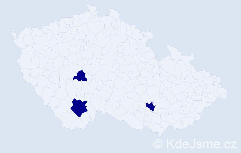 Jméno: 'Mia Maria', počet výskytů 3 v celé ČR