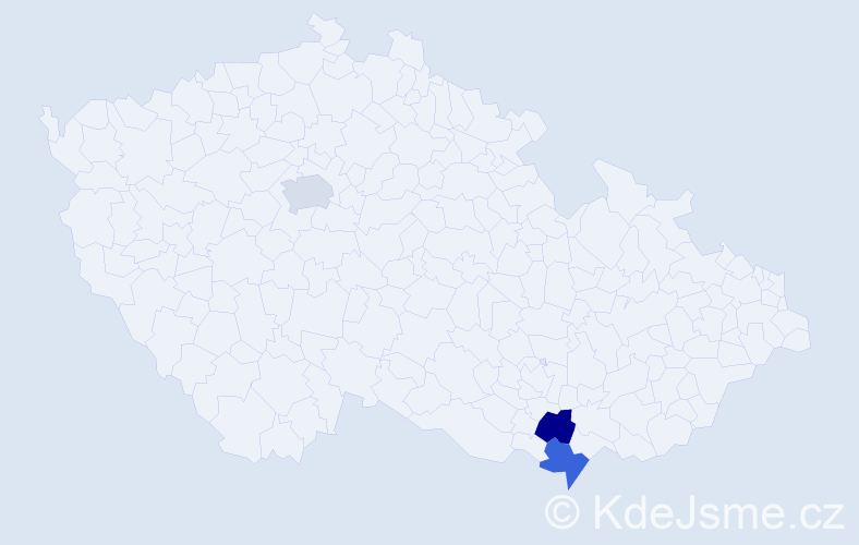 Jméno: 'Jitra', počet výskytů 3 v celé ČR