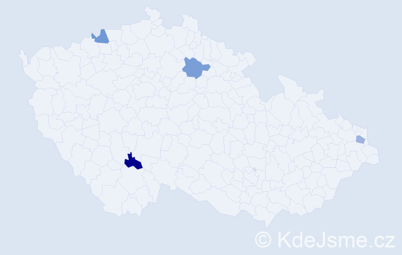 Jméno: 'Samuel Robert', počet výskytů 4 v celé ČR