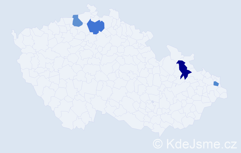 Jméno: 'Tereza Daniela', počet výskytů 4 v celé ČR