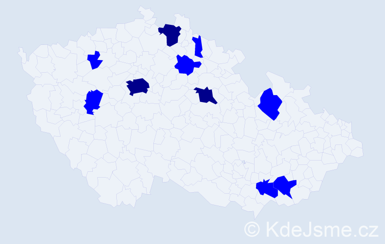 Jméno: 'Ileana', počet výskytů 13 v celé ČR