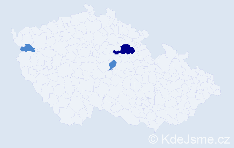 Jméno: 'Miluna', počet výskytů 5 v celé ČR