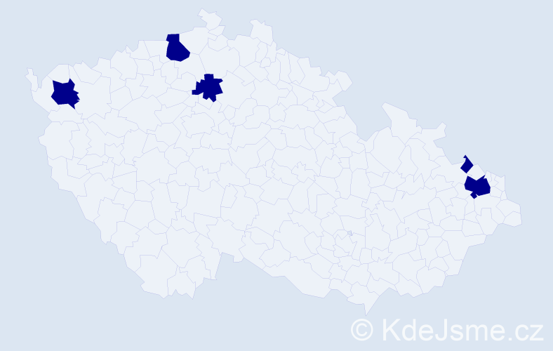Jméno: 'Eliaš', počet výskytů 5 v celé ČR