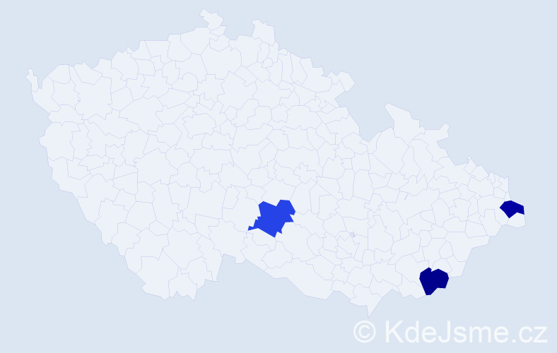 Jméno: 'Eros', počet výskytů 3 v celé ČR