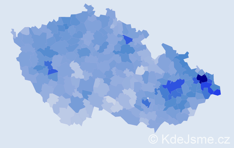 Jméno: 'Danuše', počet výskytů 15255 v celé ČR