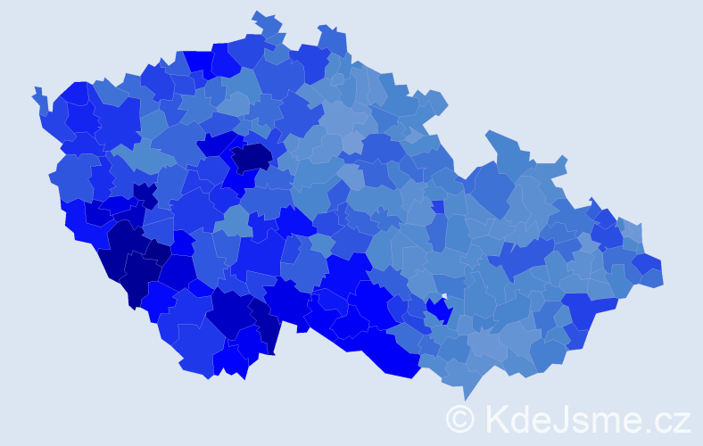 Jméno: 'Karel', počet výskytů 109596 v celé ČR