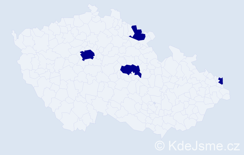 Jméno: 'Augustyn', počet výskytů 4 v celé ČR