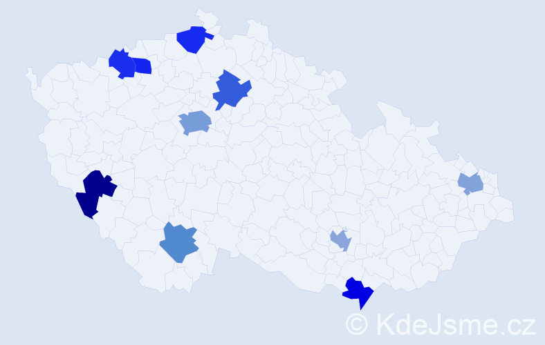 Jméno: 'Quang Huy', počet výskytů 13 v celé ČR