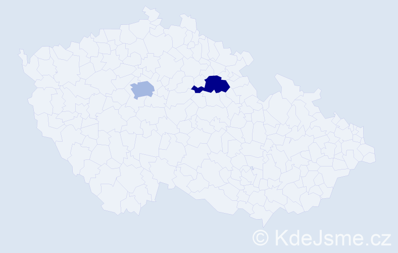 Jméno: 'Gabrijel', počet výskytů 2 v celé ČR