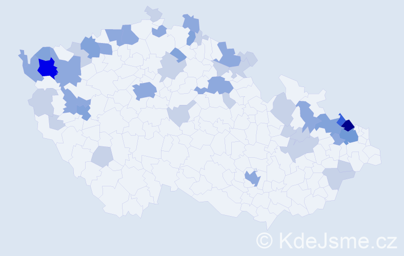 Jméno: 'Reinhard', počet výskytů 99 v celé ČR