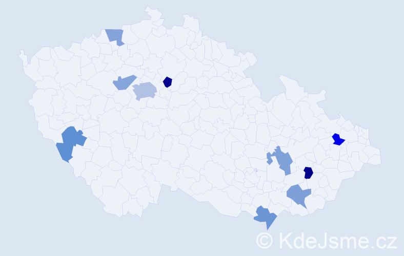 Jméno: 'Petro', počet výskytů 13 v celé ČR