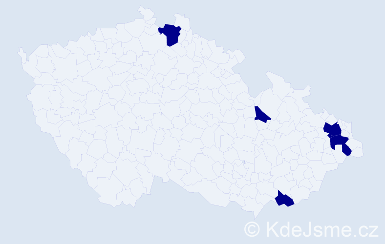 Jméno: 'Rinaldo', počet výskytů 5 v celé ČR