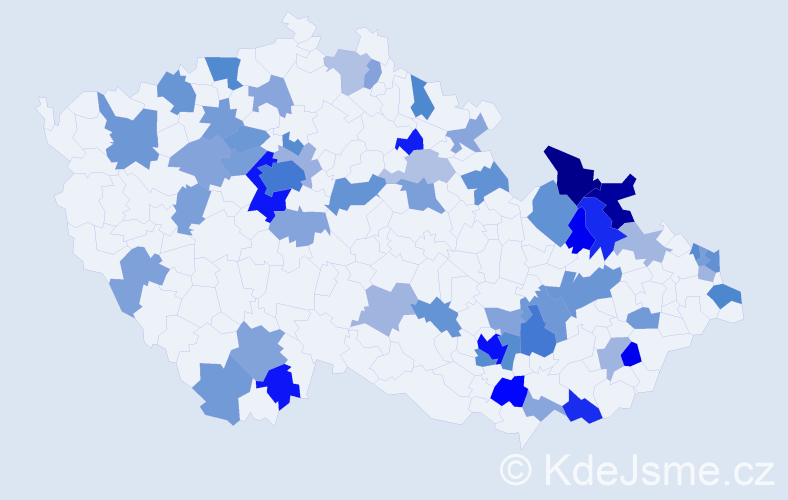 Jméno: 'Anastasia', počet výskytů 116 v celé ČR