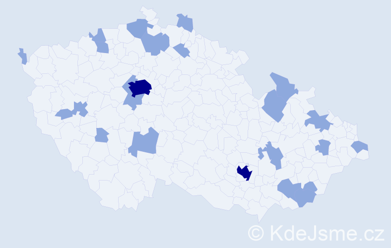 Jméno: 'Angelo', počet výskytů 40 v celé ČR