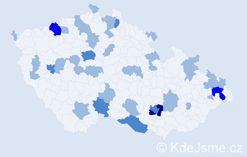 Jméno: 'Saskie', počet výskytů 58 v celé ČR