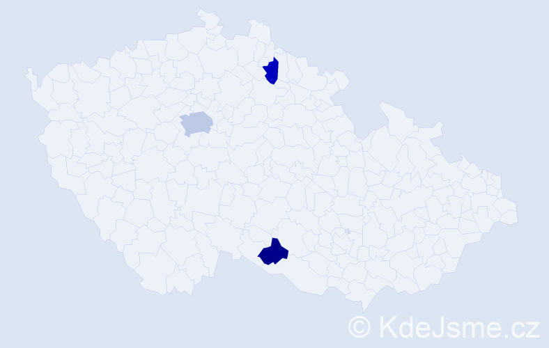 Jméno: 'Mikel', počet výskytů 5 v celé ČR