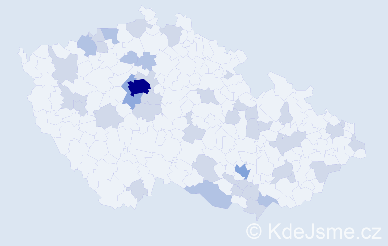 Jméno: 'Klementina', počet výskytů 70 v celé ČR