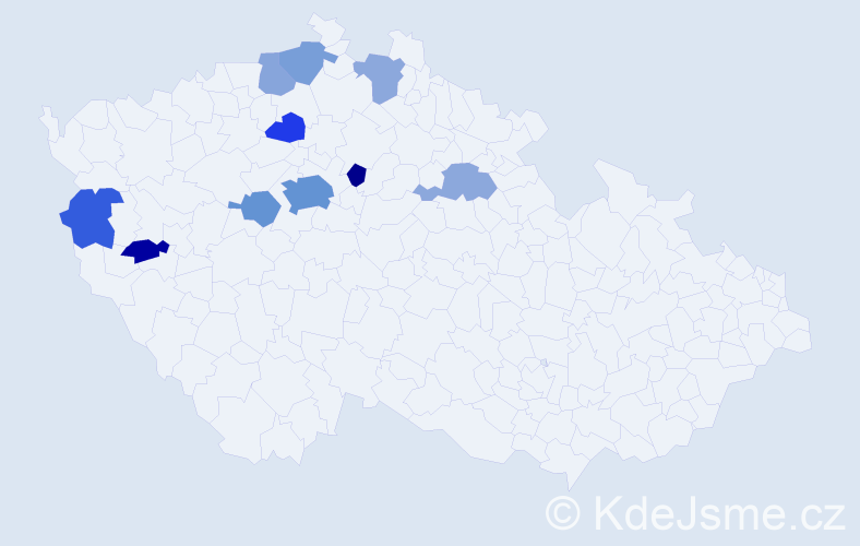 Jméno: 'Maxym', počet výskytů 21 v celé ČR