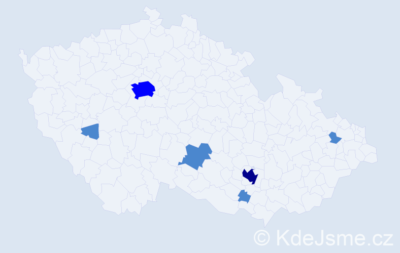 Jméno: 'Vahan', počet výskytů 9 v celé ČR