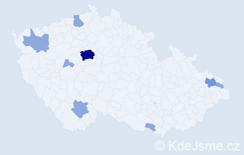 Jméno: 'Kilian', počet výskytů 16 v celé ČR
