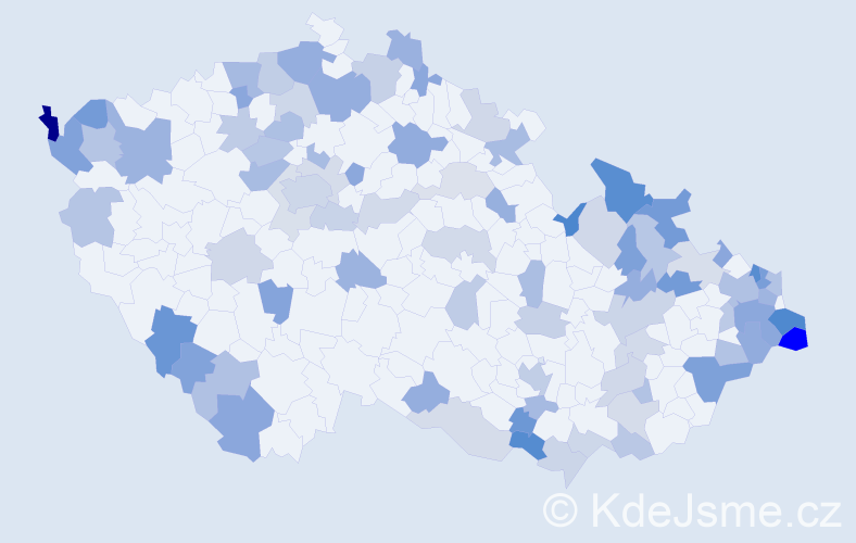 Jméno: 'Rozalie', počet výskytů 147 v celé ČR