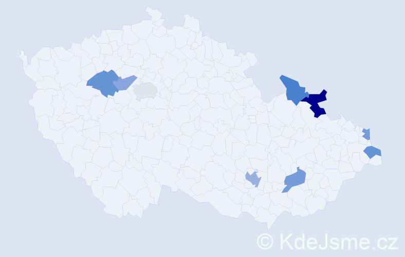 Jméno: 'Atanasios', počet výskytů 11 v celé ČR