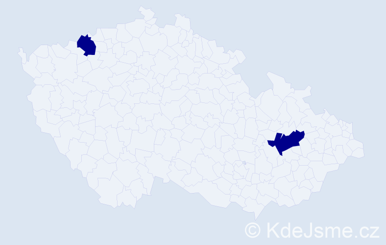 Jméno: 'Alexey', počet výskytů 2 v celé ČR