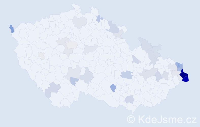 Jméno: 'Tadeusz', počet výskytů 95 v celé ČR