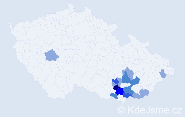 Jméno: 'Vavřín', počet výskytů 29 v celé ČR