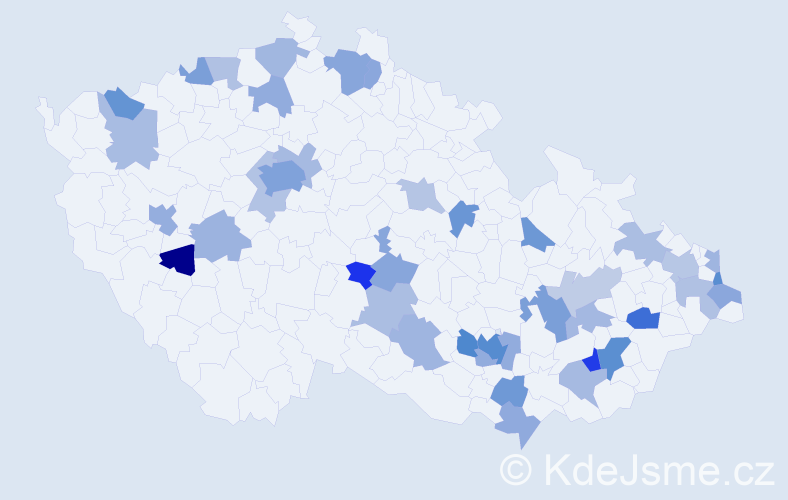 Jméno: 'Riccardo', počet výskytů 69 v celé ČR