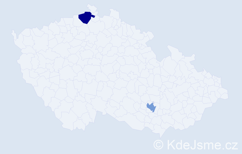 Jméno: 'Huu Ha', počet výskytů 2 v celé ČR