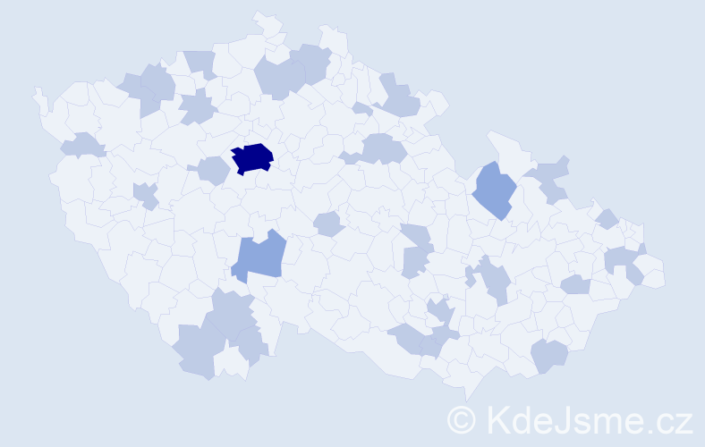 Jméno: 'Madlen', počet výskytů 43 v celé ČR