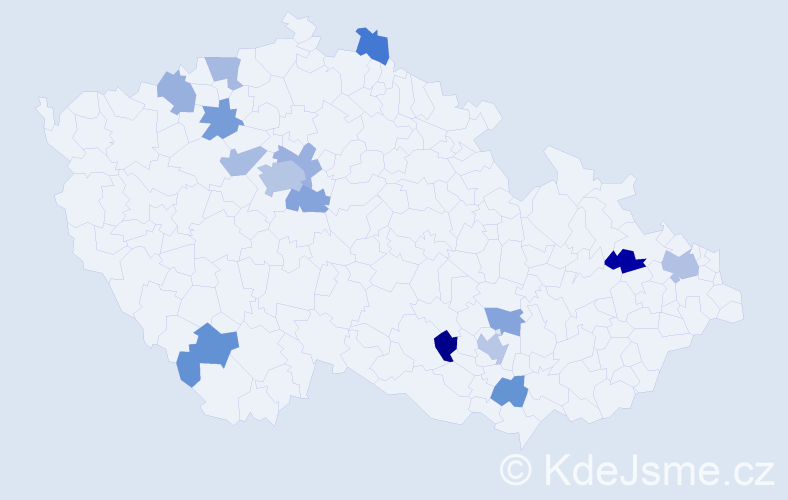 Jméno: 'Katalin', počet výskytů 22 v celé ČR