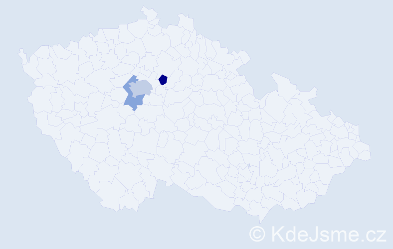 Jméno: 'Habriela', počet výskytů 5 v celé ČR