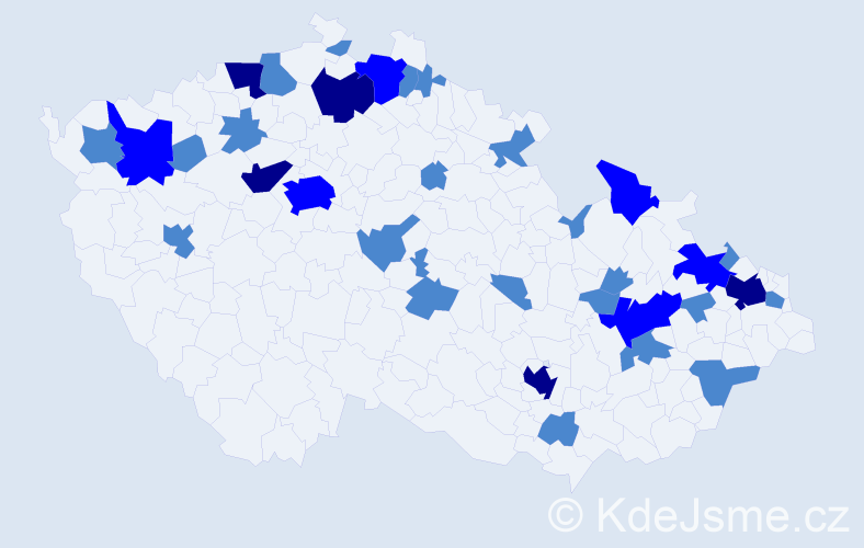 Jméno: 'Editha', počet výskytů 49 v celé ČR