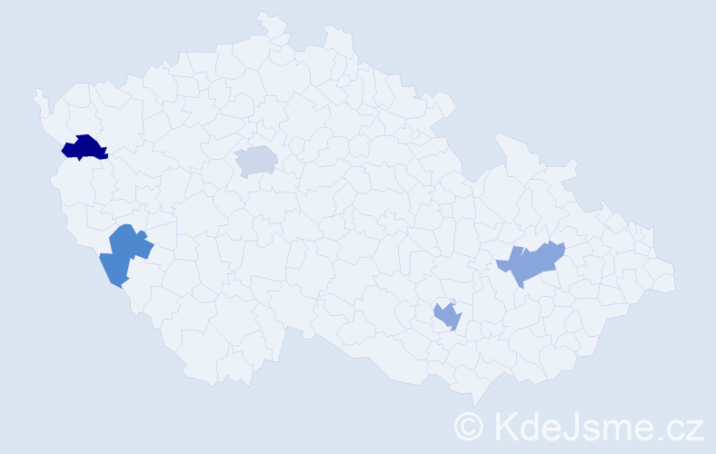 Jméno: 'Jamil', počet výskytů 7 v celé ČR