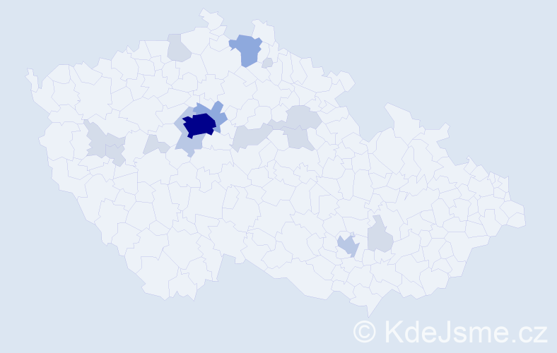 Jméno: 'Vitalina', počet výskytů 37 v celé ČR