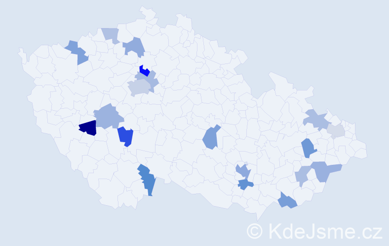 Jméno: 'Sára Marie', počet výskytů 27 v celé ČR