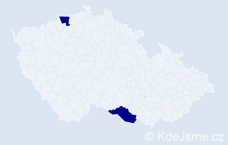 Jméno: 'Veton', počet výskytů 2 v celé ČR