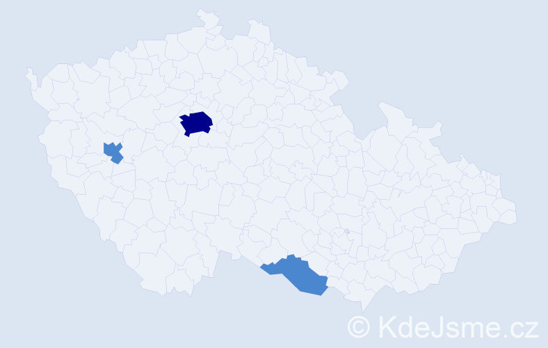Jméno: 'Semír', počet výskytů 5 v celé ČR
