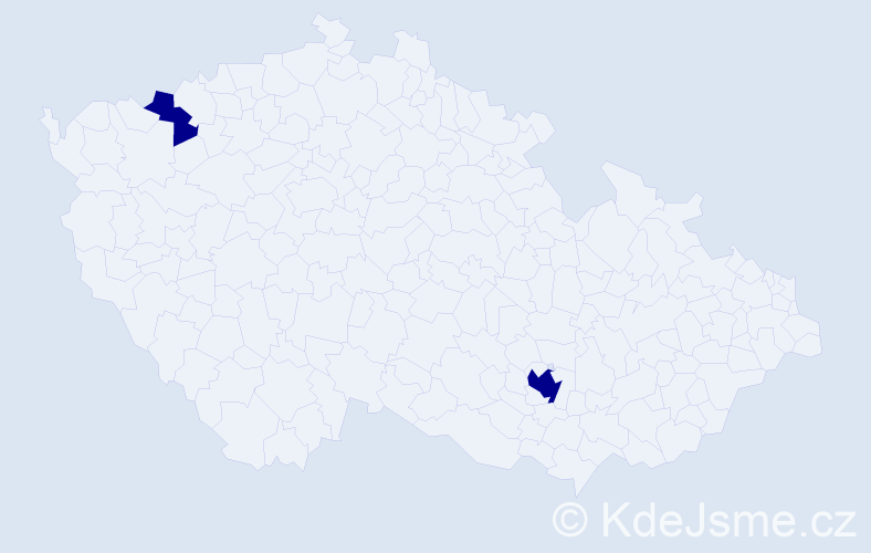 Jméno: 'Jacy', počet výskytů 2 v celé ČR