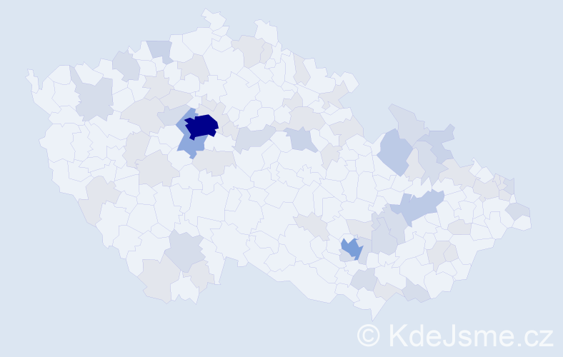 Jméno: 'Anastasia', počet výskytů 134 v celé ČR