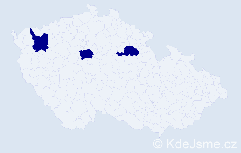 Jméno: 'Stefany', počet výskytů 3 v celé ČR
