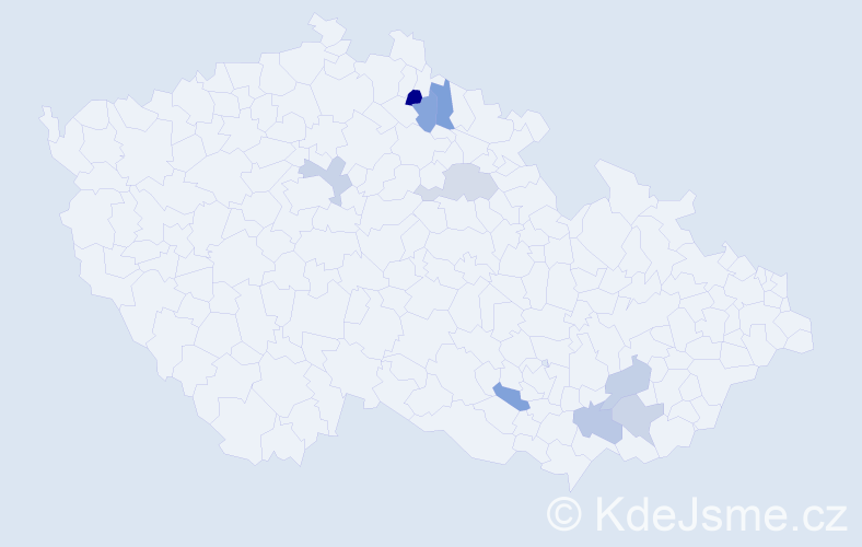 Jméno: 'Raduška', počet výskytů 10 v celé ČR