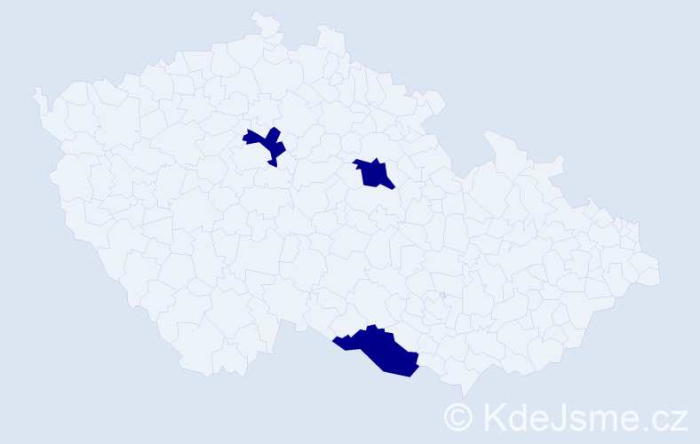 Jméno: 'Jevdokija', počet výskytů 3 v celé ČR