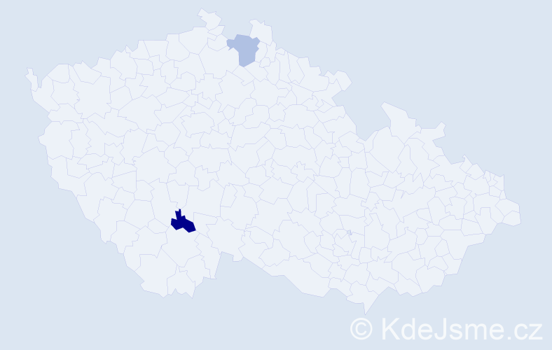 Jméno: 'Hafija', počet výskytů 2 v celé ČR