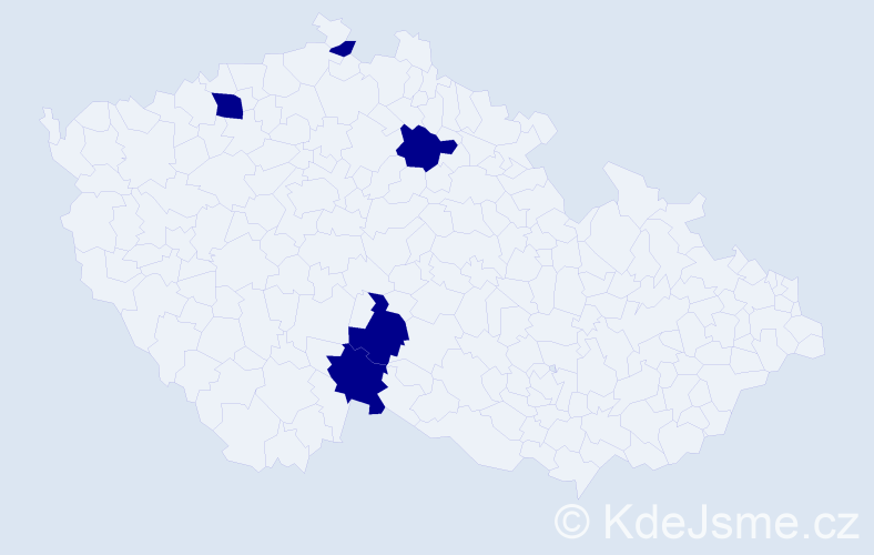 Jméno: 'Ánh', počet výskytů 5 v celé ČR