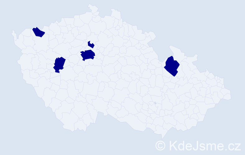Jméno: 'Zoé', počet výskytů 5 v celé ČR
